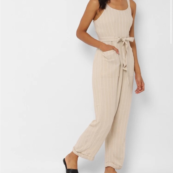 American Eagle Jumpsuit - Cotton Linen Blend, Striped - Picture 3 of 5